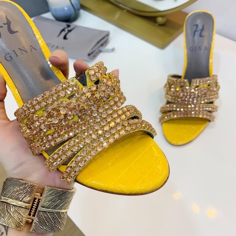 Brand new women's slipper sandal shoes gina ladies high heels 8.5 cm sandal shoes with diamond 6 colors high quality !