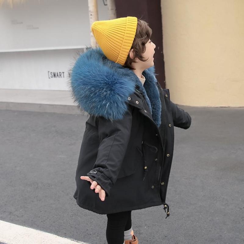 Jackets Winter Girls Boys Real Fur Coat Detachable Parka Liner Raccoon Collar Children Thicker Warm Outerwear A669, Blue;gray
Jackets Winter Girls Boys Real Fur Coat Detachable Parka Liner Raccoon Collar Children Thicker Warm Outerwear A669, Blue;gray
