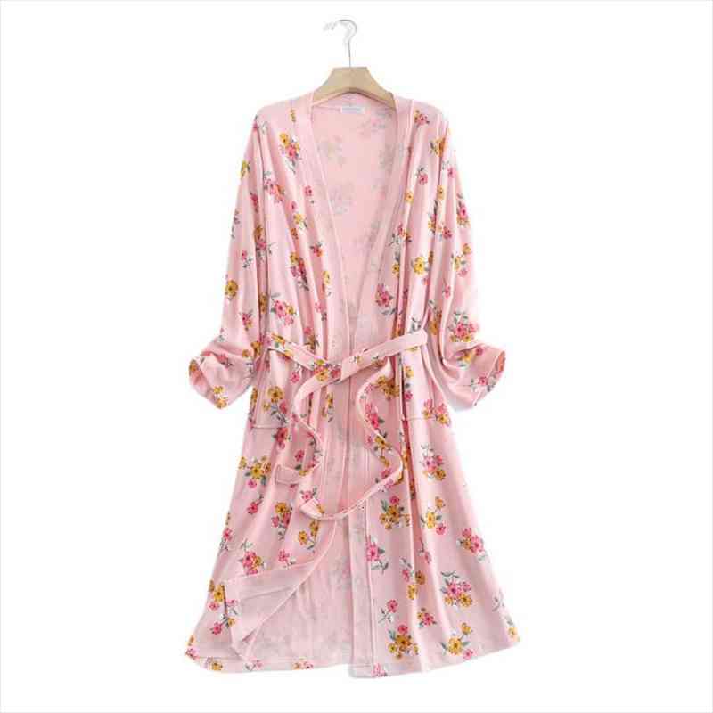 Spring And Autumn Cotton Womens Sleepwears Waffle Kimono Bride Bathrobe Night Gown Home Wear Women Flower Print Sashes House Robe, Black;red
Spring And Autumn Cotton Womens Sleepwears Waffle Kimono Bride Bathrobe Night Gown Home Wear Women Flower Print Sashes House Robe, Black;red