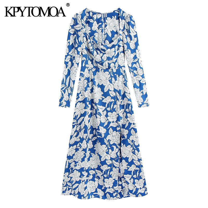 KPYTOMOA Women 2021 Chic Fashion Floral Print Front Slit Midi Dress Vintage Square Collar Long Sleeve Female Dresses Mujer, As picture
KPYTOMOA Women 2021 Chic Fashion Floral Print Front Slit Midi Dress Vintage Square Collar Long Sleeve Female Dresses Mujer, As picture