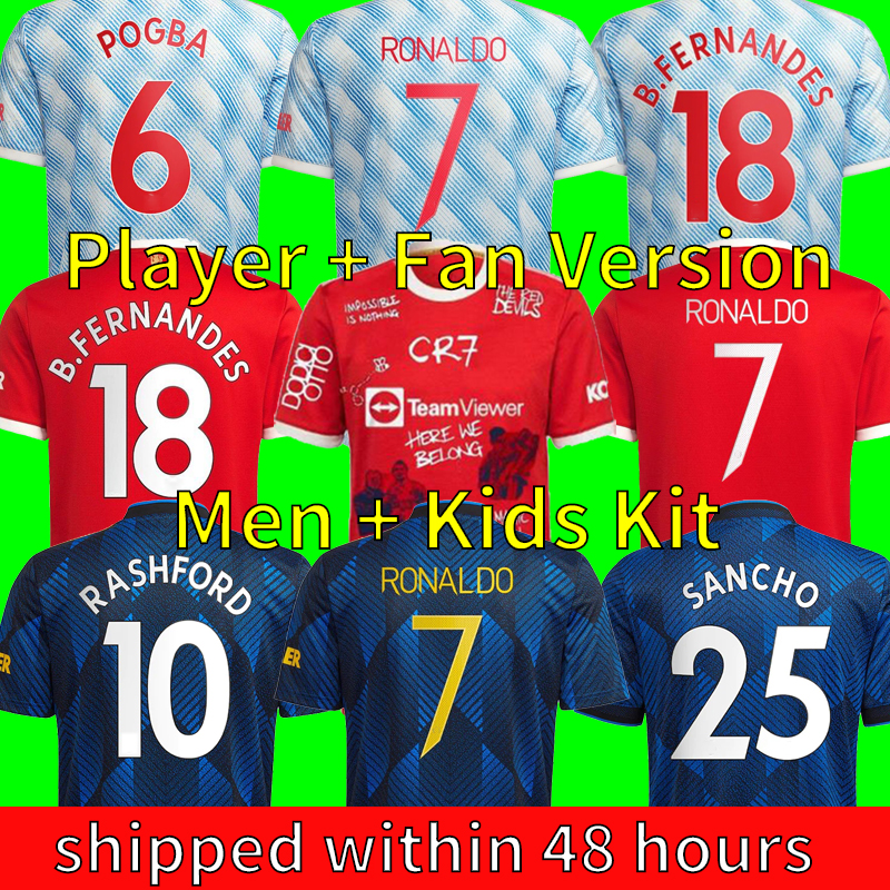 Fans Player Version RONALDO 21 22 soccer jerseys SANCHO RASHFORD MAN SHAW 2021 2022 football shirt UTD POGBA MARTIAL B. FERNANDES Men Kids Kit, 2122 third men + epl
Fans Player Version RONALDO 21 22 soccer jerseys SANCHO RASHFORD MAN SHAW 2021 2022 football shirt UTD POGBA MARTIAL B. FERNANDES Men Kids Kit, 2122 third men + epl