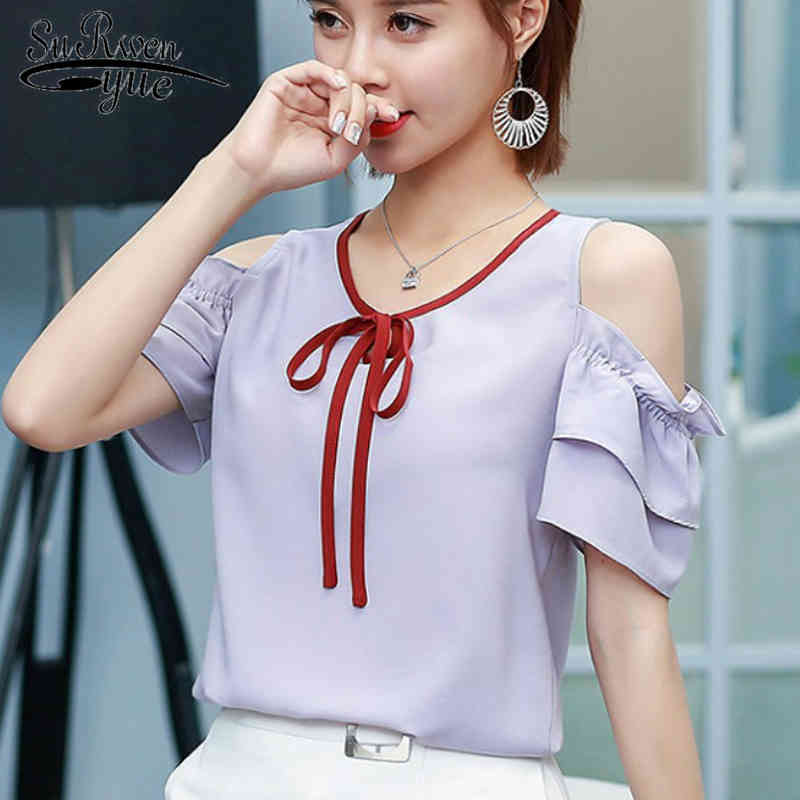 summer fashion women blouse chiffon sexy off shoulder clothing solid O neck bow 's shirts top blusas 0710 30 210521, White
summer fashion women blouse chiffon sexy off shoulder clothing solid O neck bow 's shirts top blusas 0710 30 210521, White