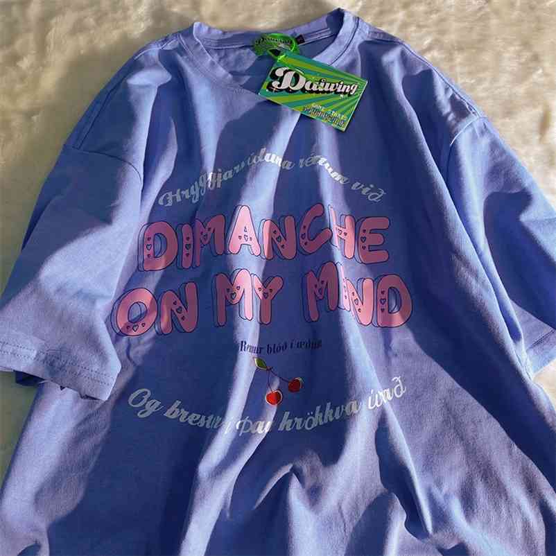 100%Cotton Ins Super Chic Cherry Print T Shirts Women Oversized Kawaii Teens Girls Summer Tees Tshirts Korean Style 210722, Blue
100%Cotton Ins Super Chic Cherry Print T Shirts Women Oversized Kawaii Teens Girls Summer Tees Tshirts Korean Style 210722, Blue