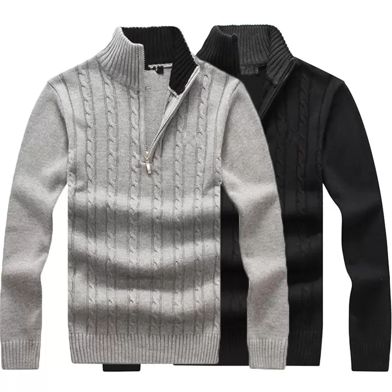 Autumn Winter Patch Polo Men's Zipper Sweater Pullovers Stand Collar Slim Fit Thick Sweaters Male Solid Color sweaters, Dark gray
Autumn Winter Patch Polo Men's Zipper Sweater Pullovers Stand Collar Slim Fit Thick Sweaters Male Solid Color sweaters, Dark gray