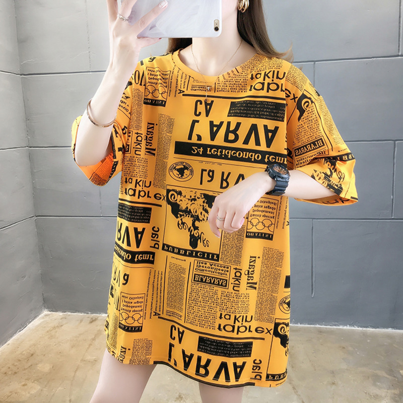 Plus Size Graphic Tee Shirts Female Summer Loose Short Sleeve Letter Print Korean T-shirt Women Oversize Harajuku Hip Hop Tops 210406
