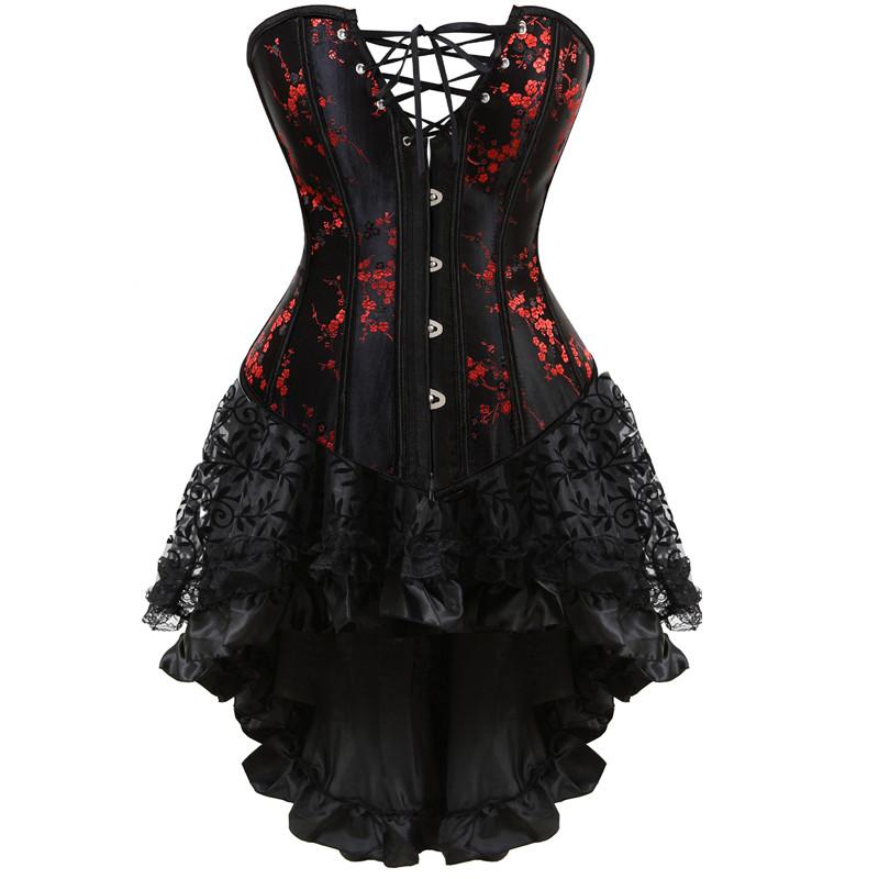 Bustiers & Corsets Sexy Dresses Women Burlesque Overbust Corset Lingerie With Skirt Set Victorian Floral Corselet Costume Plus Size Fashion, 7056black
Bustiers & Corsets Sexy Dresses Women Burlesque Overbust Corset Lingerie With Skirt Set Victorian Floral Corselet Costume Plus Size Fashion, 7056black