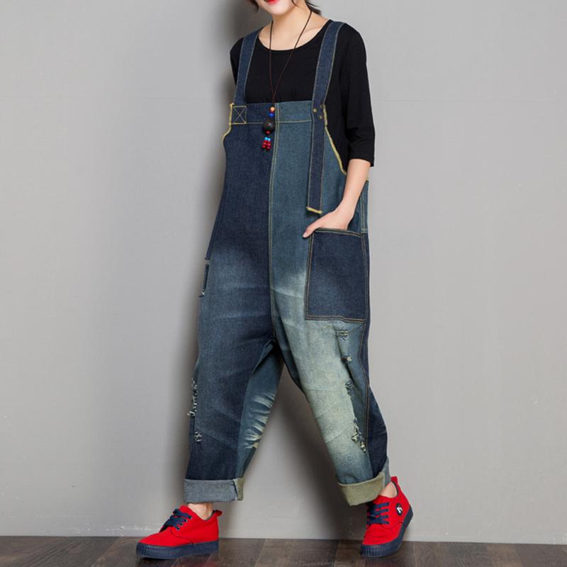 Women's Jumpsuits & Rompers Autumn Winter Retro Women Large Size Loose Denim Overalls Panelled Ripped Casual Female, Blue
Women's Jumpsuits & Rompers Autumn Winter Retro Women Large Size Loose Denim Overalls Panelled Ripped Casual Female, Blue