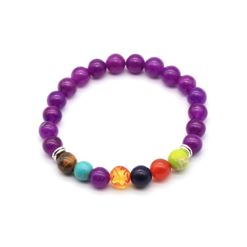 Beaded, Strands 7 Chakra Purple Gemstone Bracelet 8MM Stone Beads Elasticity DIY Handmade Party Show Gift SS307
Beaded, Strands 7 Chakra Purple Gemstone Bracelet 8MM Stone Beads Elasticity DIY Handmade Party Show Gift SS307