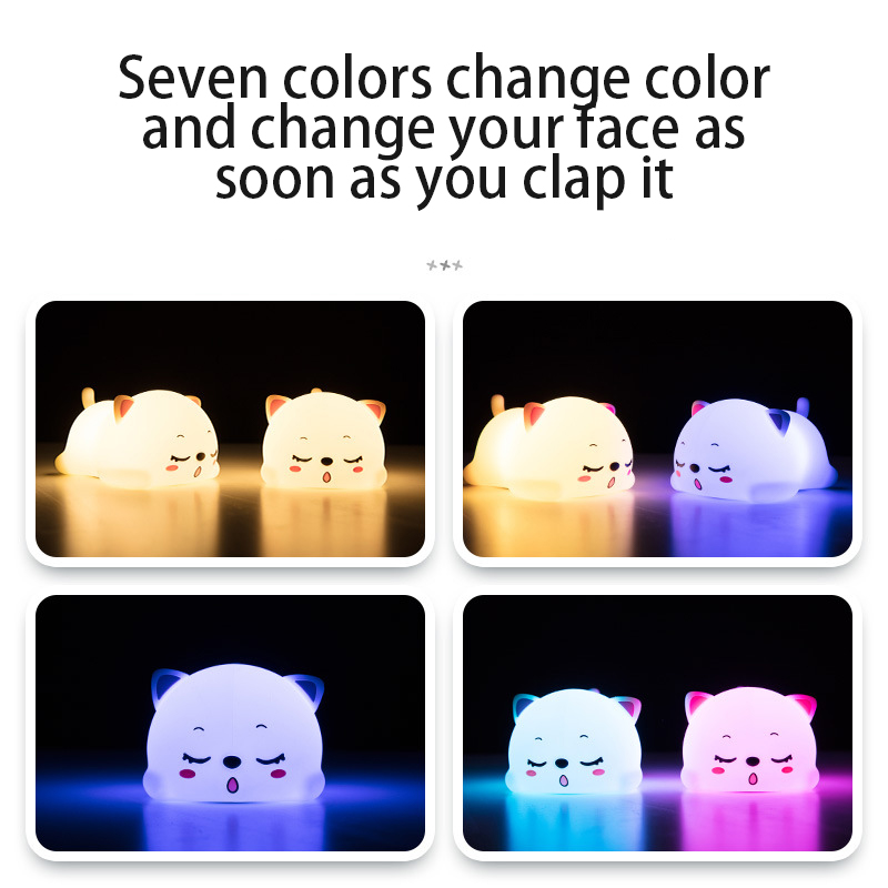 Night Lights rabbit silicone lamp remote control patting lamp charging small birthday creative children's gift