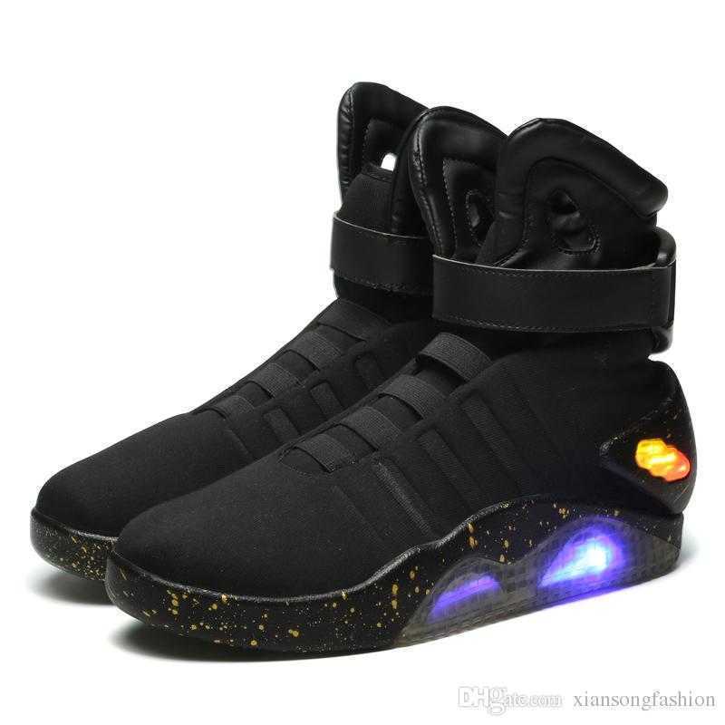 Air Mag High Quality Men boots Basketball Shoes Limited Edition Back To The Future Soldier Shoes LED Luminous Light Up Fashion Led Shoes, Black
Air Mag High Quality Men boots Basketball Shoes Limited Edition Back To The Future Soldier Shoes LED Luminous Light Up Fashion Led Shoes, Black