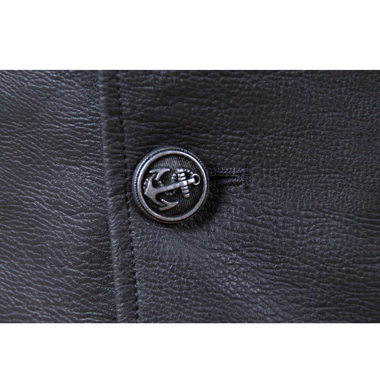 German Repro Kriegsmarine Submarine WW2 U-Boat Faux Leather Coat Military Uniform 211018