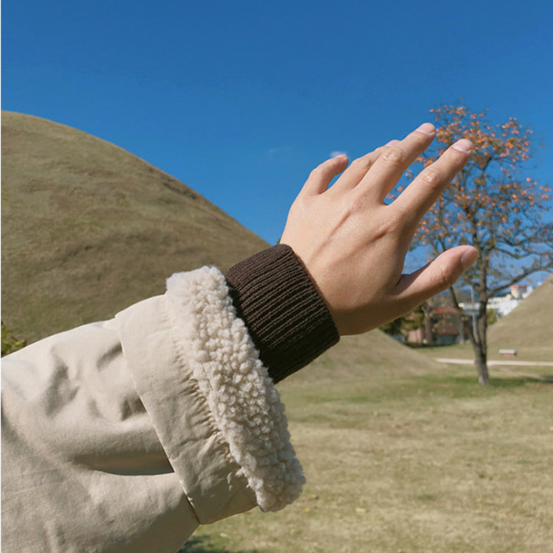 IEFB Korean fashion fleece fur lapel collar mid length cotton padded clothes men's autumn winter thickened clothes male 9Y4773 210524