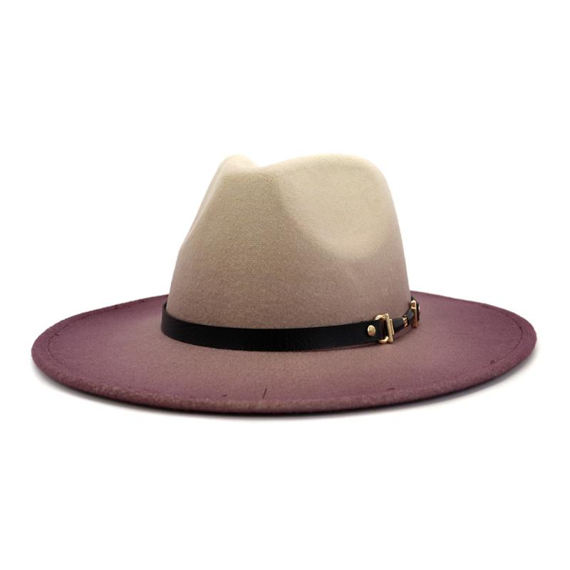 Wide Brim Hats British Fedora Hat Belt Men And Women Imitation Wool Winter Felt Fashion Color Changing Jazz Shawl Panama Triangle, Purple
Wide Brim Hats British Fedora Hat Belt Men And Women Imitation Wool Winter Felt Fashion Color Changing Jazz Shawl Panama Triangle, Purple