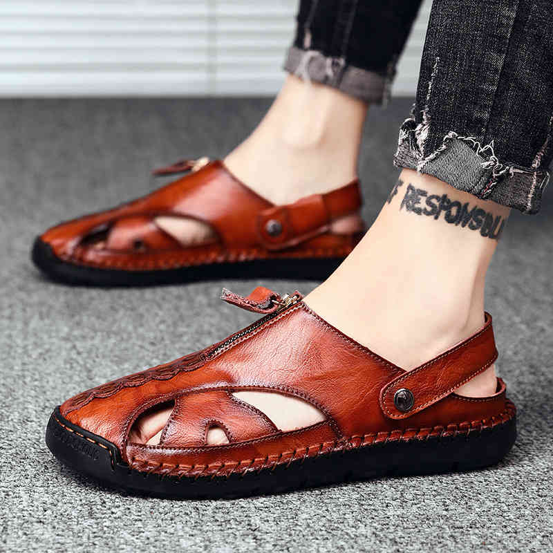 Sandals Men's sandals slippers dual use summer large cowhide Baotou Roman beach men's shoes GFTY, 1# shoe box
Sandals Men's sandals slippers dual use summer large cowhide Baotou Roman beach men's shoes GFTY, 1# shoe box