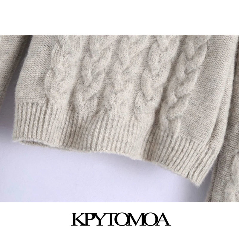 Women Fashion Embroidered Cropped Knitted Sweater Peter Pan Collar Long Sleeve Female Pullovers Chic Tops 210420