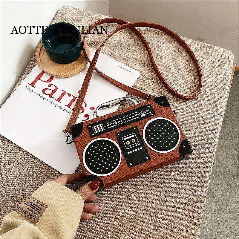 Cross Body Personality Radio Shape Small Square Bag Women Handbag Crossbody Shoulder Creativity Cellphone Coin Purse Female Tote Pocket, Black
Cross Body Personality Radio Shape Small Square Bag Women Handbag Crossbody Shoulder Creativity Cellphone Coin Purse Female Tote Pocket, Black