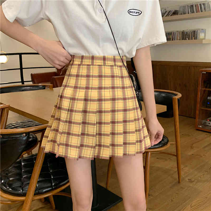 Fashion Kawaii Summer Women Skirts High Waist Cute Sweet Girl's Pleated Skirt Korean Style Mini Skirts for Women 210518