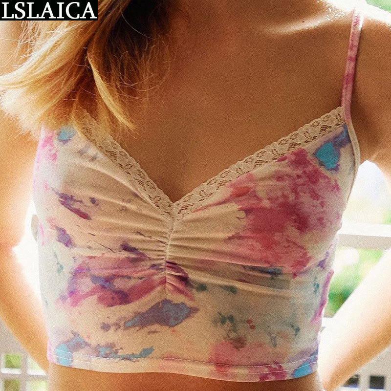 Crop Top Spaghetti Strap Sexy Fashion Tank Lace Patchwork Short Womens Clothing Tie-Dye Femme Slim Elegant Ropa Mujer 210520, Pink
Crop Top Spaghetti Strap Sexy Fashion Tank Lace Patchwork Short Womens Clothing Tie-Dye Femme Slim Elegant Ropa Mujer 210520, Pink