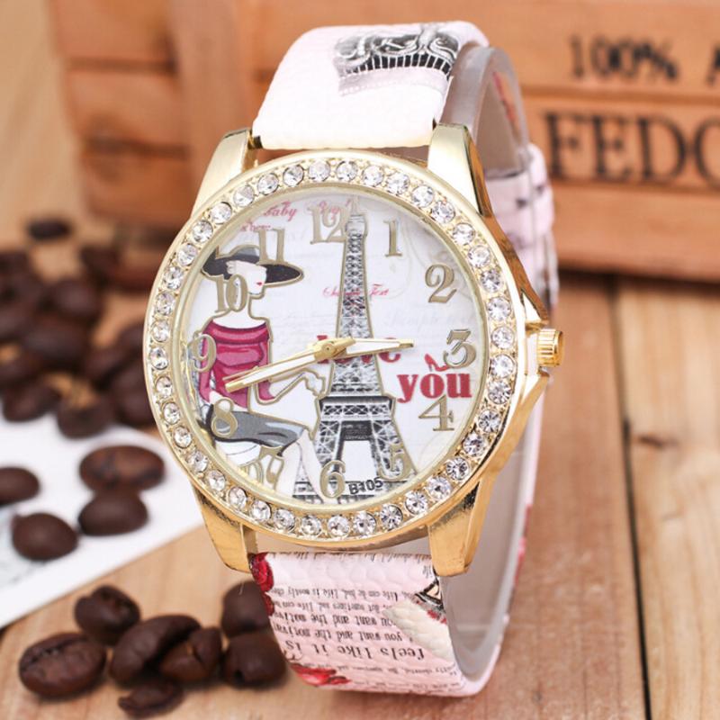Wristwatches Women's Watches Diamond Insert Eiffel Tower In Paris Wrist Watch Women Printing Men's Relogio Feminino F612, Black
Wristwatches Women's Watches Diamond Insert Eiffel Tower In Paris Wrist Watch Women Printing Men's Relogio Feminino F612, Black