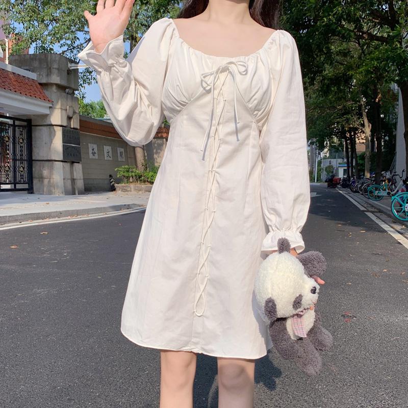 Casual Dresses Korean White Women Dress 2021 Autumn Vintage Loose Long Sleeve Ladies Lacing Vestidos Sweet Cute Girly Mini
Casual Dresses Korean White Women Dress 2021 Autumn Vintage Loose Long Sleeve Ladies Lacing Vestidos Sweet Cute Girly Mini