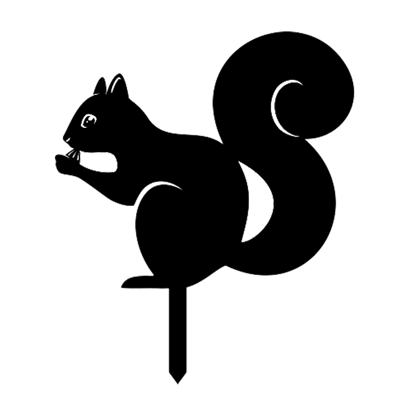 Beautiful outdoor art rabbit and squirrel metal statue peg figure insertion into the yard decoration this mansion black lawn decoration