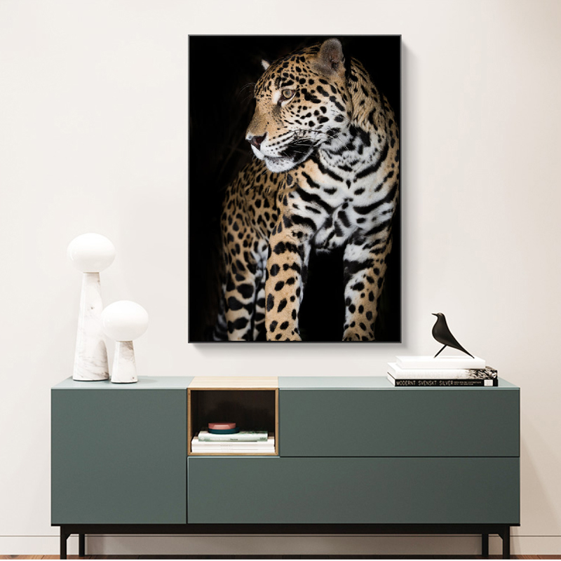 Large Size Leopard Painting Wall Art Animal Poster Canvas Print For Living Room Bedroom Decoration Pictures Cuadros No Frame