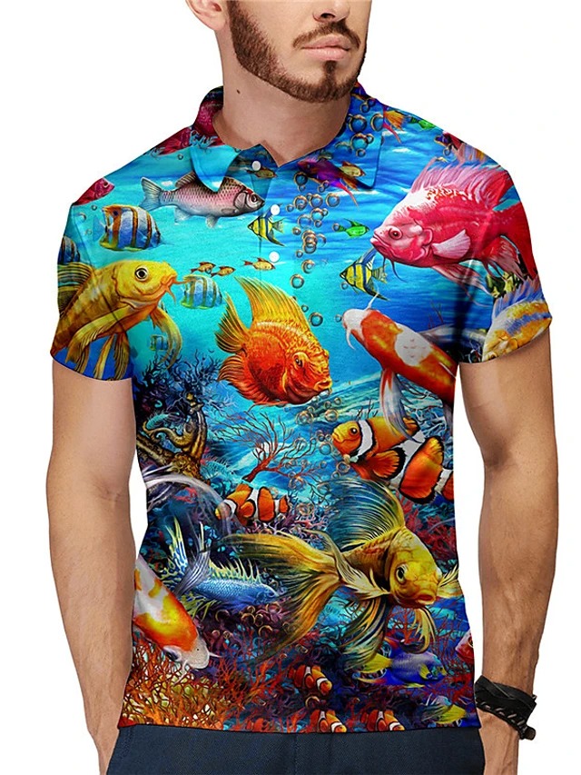 Sea fish pattern men' 3D printed T-shirt visual impact party top streetwear punk gothic round neck high quality American muscle style short sleeves, Gray
Sea fish pattern men' 3D printed T-shirt visual impact party top streetwear punk gothic round neck high quality American muscle style short sleeves, Gray