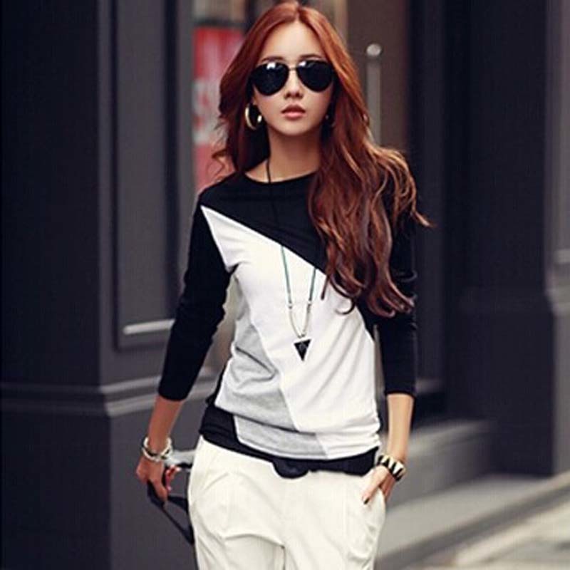 Tee Shirt Femme T Shirt Women Long Sleeve Cotton Tshirt Kawaii Korean Clothing Womens Tops Big Size T-Shirt Camisetas Mujer 210406