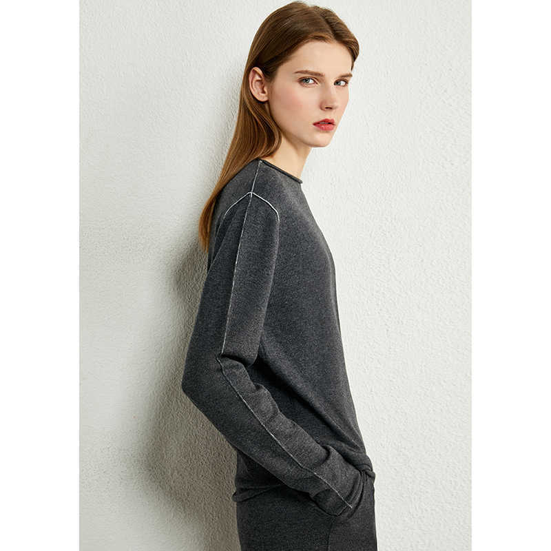 Minimalism Autumn Winter Causal Sweaters For Women Fashion Oneck Full Sleeve Loose Women's Sweater Tops 12040423 210527