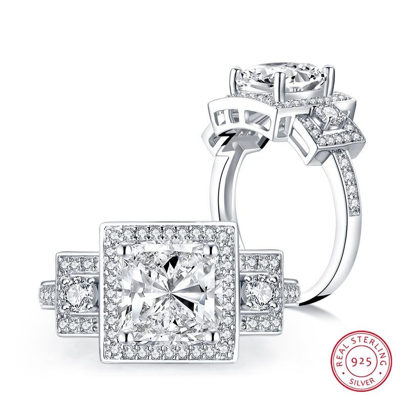 Cluster Rings 8*8mm Cushion Cut Lab-created Diamond Ring Wedding Proposal Brand Shining Fine Jewelry 925 Sterling Silver Band
Cluster Rings 8*8mm Cushion Cut Lab-created Diamond Ring Wedding Proposal Brand Shining Fine Jewelry 925 Sterling Silver Band