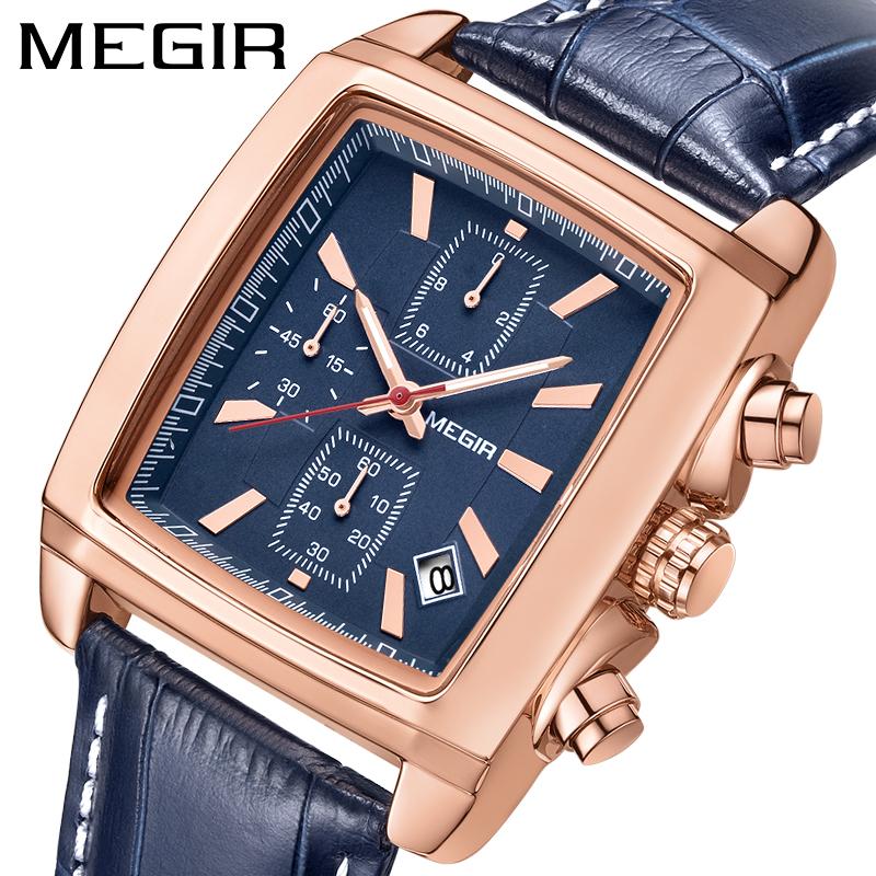 Wristwatches MEGIR Men's Watches Fashion Chronograph Automatic Watch Waterproof Clock Leather Male Mens 2021, Ml2028g-blue
Wristwatches MEGIR Men's Watches Fashion Chronograph Automatic Watch Waterproof Clock Leather Male Mens 2021, Ml2028g-blue