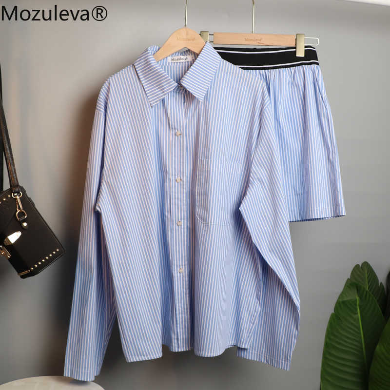 Mozuleva Women's Summer Two-piece Home Suit for Spring / Autumn Thin Long-sleeved Cotton Pants Pajamas Women Autumn Cotton Suit 210924