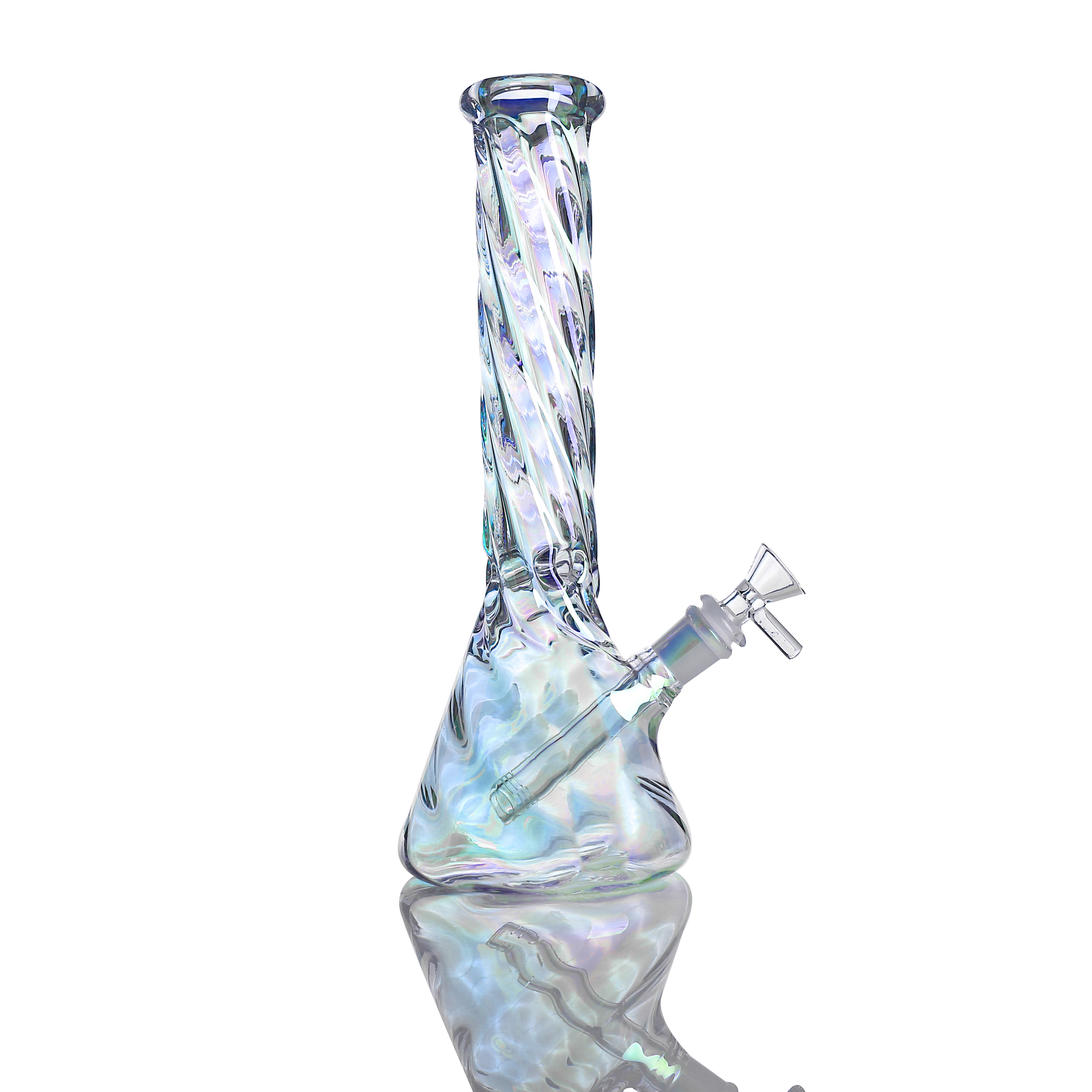 Glass bong water pipe hookah 11.8inches new design holographic rainbow beaker bongs oil dab rig unique whorl pipes with 14mm bowl joint down
Glass bong water pipe hookah 11.8inches new design holographic rainbow beaker bongs oil dab rig unique whorl pipes with 14mm bowl joint down