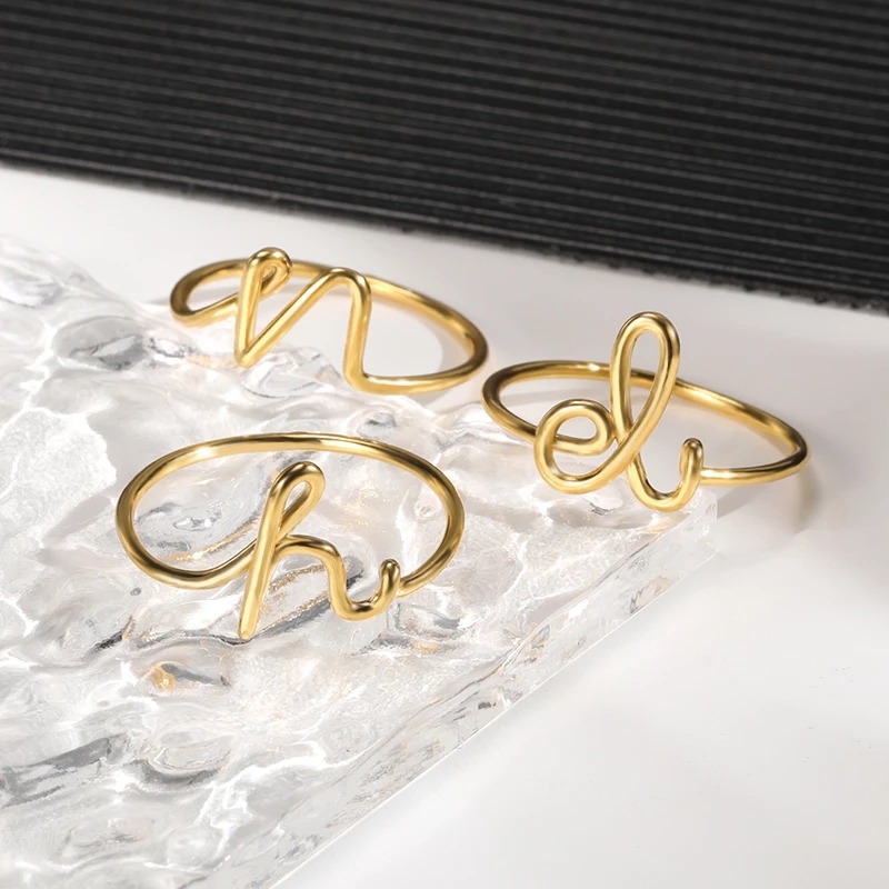 Brand New 26 Initials Ring Stainless Steel Geometric Gold Women Party Wedding Women's Jewelry Birthday Gift 2021
Brand New 26 Initials Ring Stainless Steel Geometric Gold Women Party Wedding Women's Jewelry Birthday Gift 2021