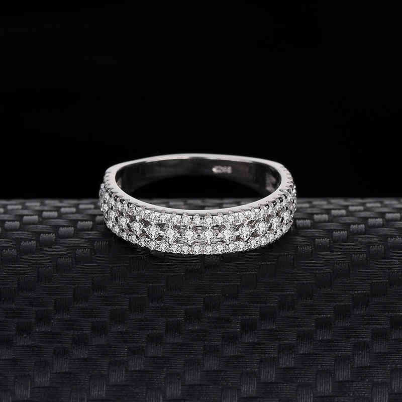 Accessories Simple and Popular Micro Diamond Ring S925 Sterling Silver Fashion Women's Zircon Hand