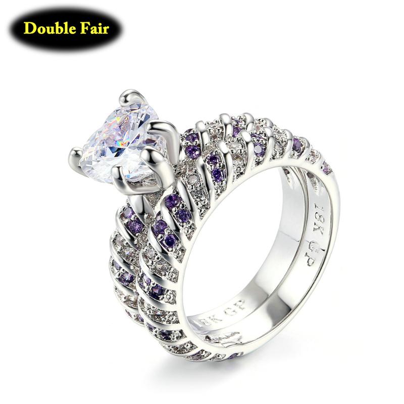 Cluster Rings Romantic Love Cute Heart Cubic Zirconia Ring Sets Silver Color Crystal For Women Wedding Jewelry Wholesale DWDD027, Golden;silver
Cluster Rings Romantic Love Cute Heart Cubic Zirconia Ring Sets Silver Color Crystal For Women Wedding Jewelry Wholesale DWDD027, Golden;silver