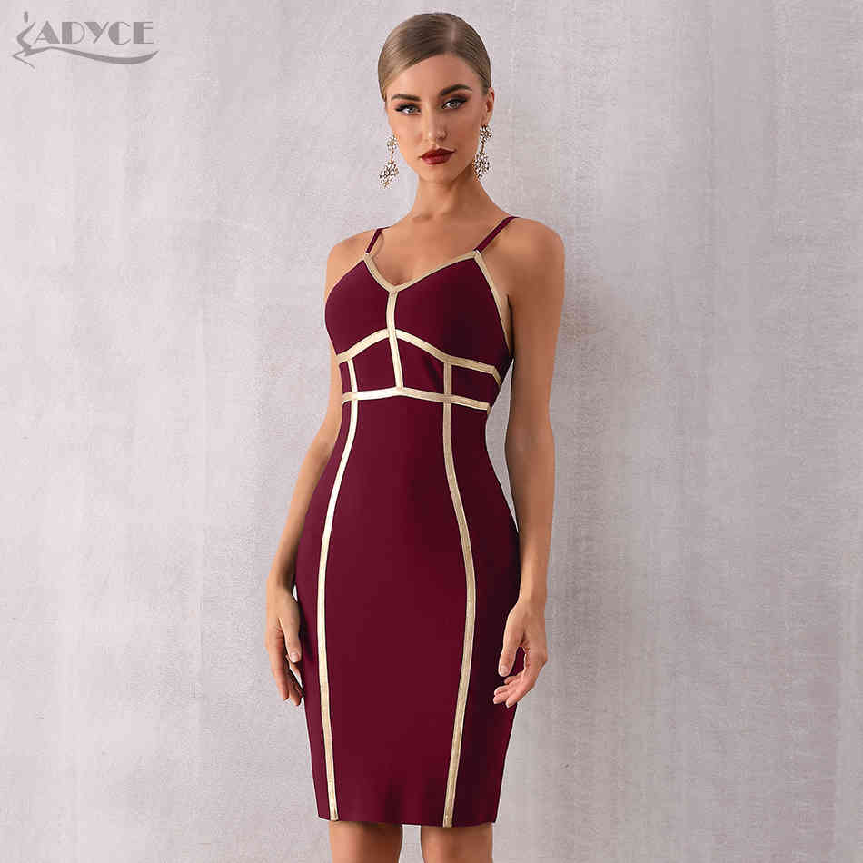 Summer Bodycon Bandage Dress Women Elegant Sexy Spaghetti Strap Black Striped Club Celebrity Evening Party 210423