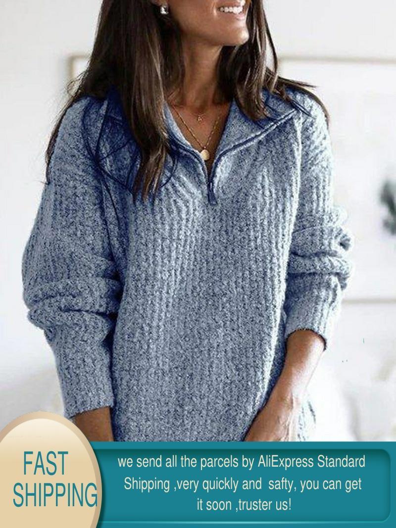 Women Sweater Winter Plus Size Knitted Cashmere Jumper Warm Black Korean Pullover Fluffy Casual Zipper Fashion Famale 210428