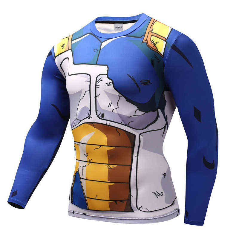 Men T Shirt Homme Compression Costume Vegeta Tshirt Son Goku Tshirts Fitness Leggings Shorts Sportwear G1222