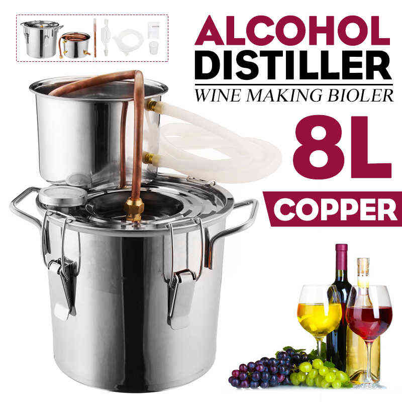 Efficient 8L Wine Beer Alcohol Distiller Moonshine Alcohol Home DIY Brewing Kit Home Distiller Copper Distiller Equipment Y1120 
Efficient 8L Wine Beer Alcohol Distiller Moonshine Alcohol Home DIY Brewing Kit Home Distiller Copper Distiller Equipment Y1120