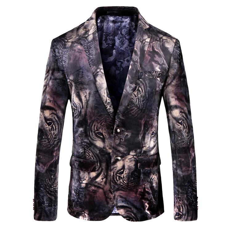 Men' Suits & Blazers Tiger Print Velvet Blazer Men High Quality Business Casual Stylish Slim Fit Suit Jacket, Photo color
Men' Suits & Blazers Tiger Print Velvet Blazer Men High Quality Business Casual Stylish Slim Fit Suit Jacket, Photo color