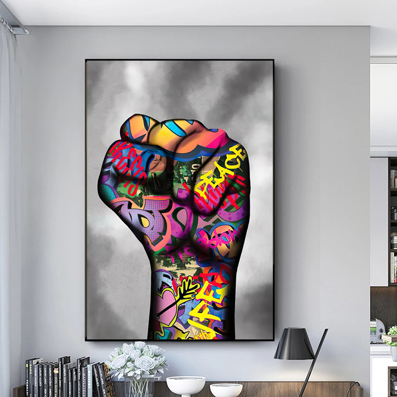 Graffiti Street Art Abstract Hand Poster Canvas Painting Cuadros Wall Decor Pictures For Living Room Modern Home Decor No Frame
