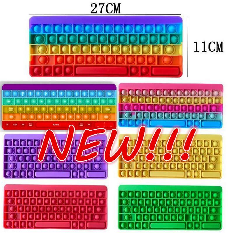 Wholesale Fidget Toys Keyboard Shape Reliver Stress Party Gifts Rainbow Silicone Push It Bubble Antistress Sensory Toy Adult Kids Office Sch
Wholesale Fidget Toys Keyboard Shape Reliver Stress Party Gifts Rainbow Silicone Push It Bubble Antistress Sensory Toy Adult Kids Office Sch