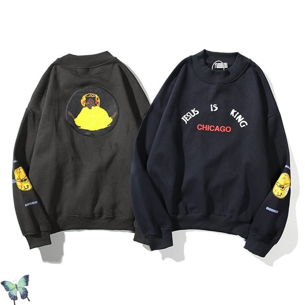Winter Autumn New Kanye West Jesus Is King Chicago Limited Pullover Sweatshirts Male and Female Couples Fleece Clothes C0401, Gray
Winter Autumn New Kanye West Jesus Is King Chicago Limited Pullover Sweatshirts Male and Female Couples Fleece Clothes C0401, Gray