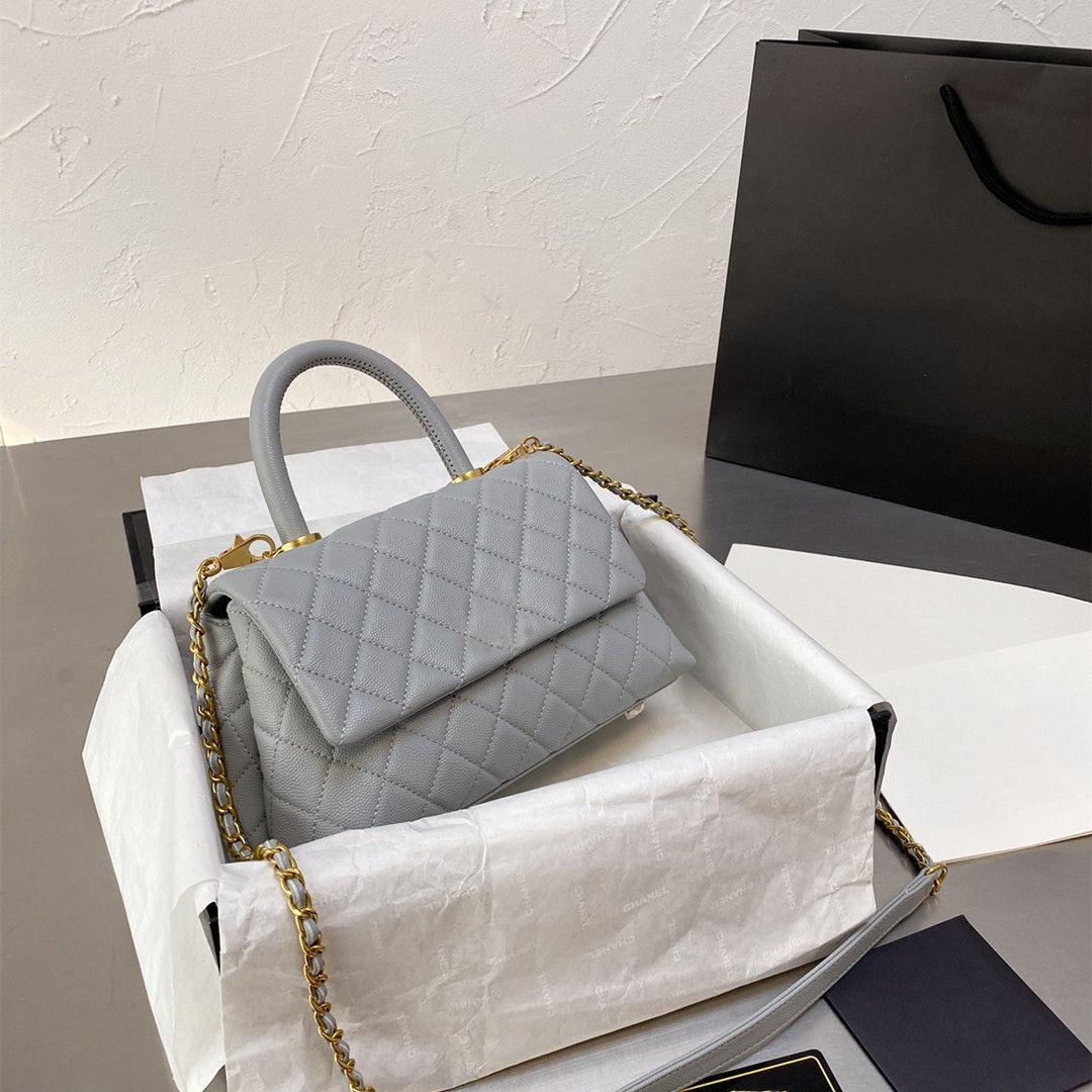 Wholesale Classic Plaid caviar Leather Shoulder Bag 2021 Fashion women Hand messenger bags Comes with box