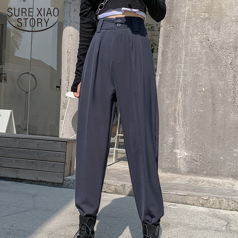 Autumn Winter Suit Pants Women High Waist Harem Pants OL Style Loose Trousers All-match Office Fashion Clothing Chic 11387 210519