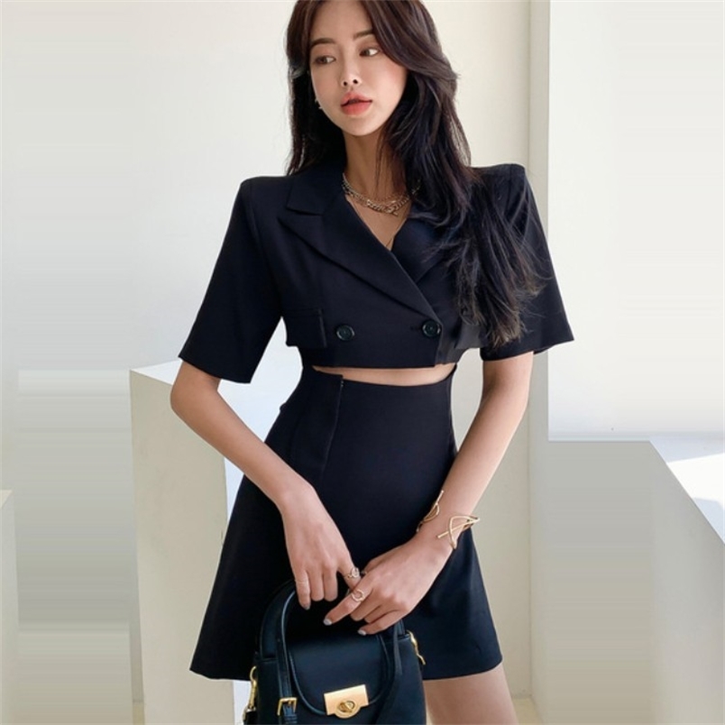 Summer Fashion Women Blazers Mini Dress Elegant Notched Collar Short Sleeve Ladies Sexy Hollow waist Slim Vestidos Femme 210519, Black
Summer Fashion Women Blazers Mini Dress Elegant Notched Collar Short Sleeve Ladies Sexy Hollow waist Slim Vestidos Femme 210519, Black