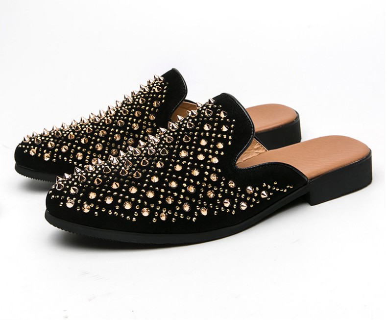 Leather Slippers Men luxurys Sandals Breathable Holes rivet Casual Shoes Men's Flats Summer Classic Blue Half Slides Handmade Moccasins Loafers Shoe
Leather Slippers Men luxurys Sandals Breathable Holes rivet Casual Shoes Men's Flats Summer Classic Blue Half Slides Handmade Moccasins Loafers Shoe