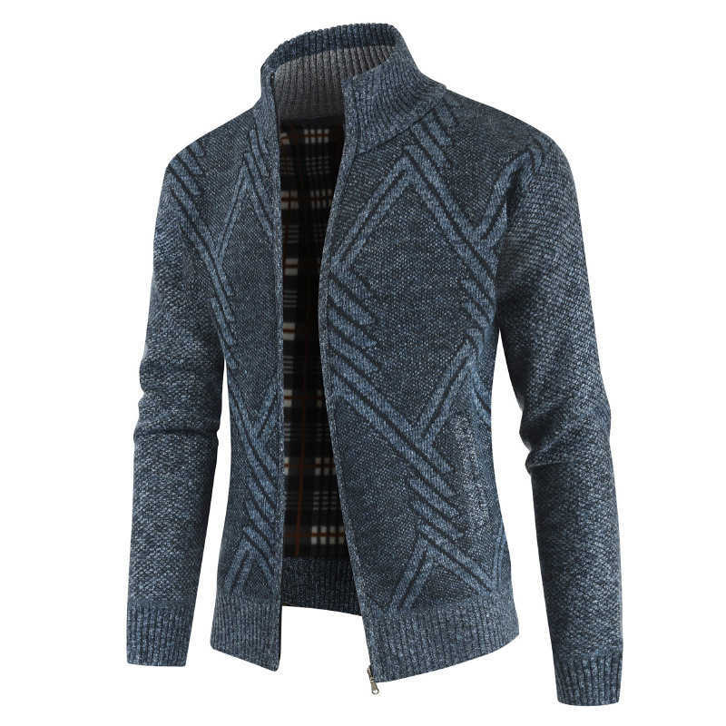 AIOPESON Autumn Winter Jacket Men Coats Solid Slim Fit Thick Fleece Coats Men Jacket Casual Stand Collar Zip Jacket Men 211009