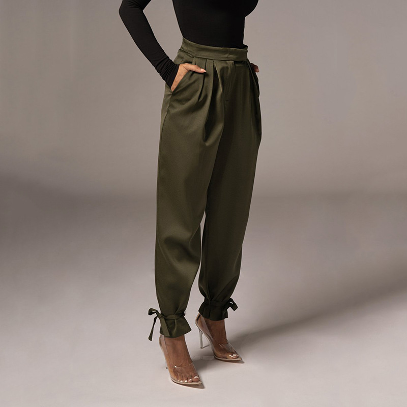Women Pants Capris High Waist Pencil Retro Satin Trousers Spring Summer Sexy Long Fashion 210524